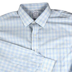 Brooks Brothers Mens Shirt 17 1/2 - 36 Classic Fit Long Sleeve Blue *1 flaw*